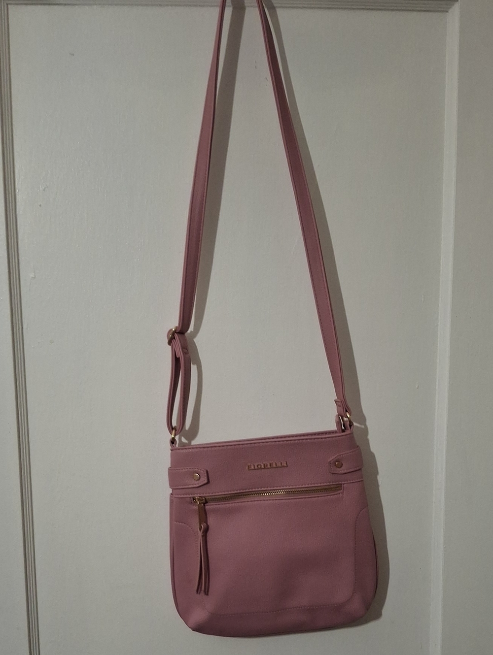 Mauve Pink Everyday Crossbody Bag with Front Zip Pocket